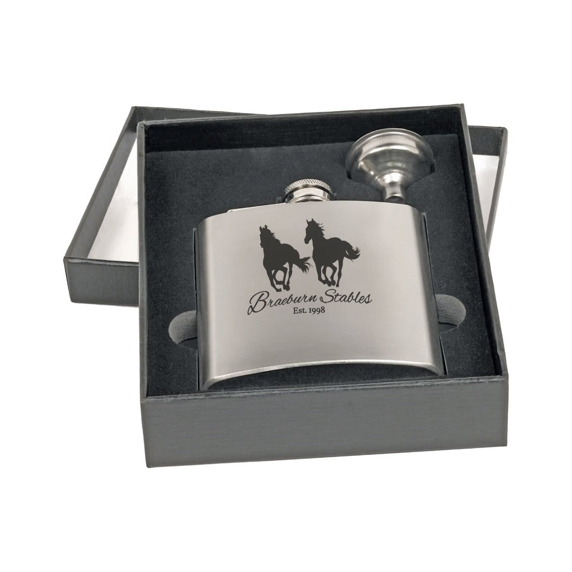 6 oz Flask with Funnel Gift Set in Presentation Box