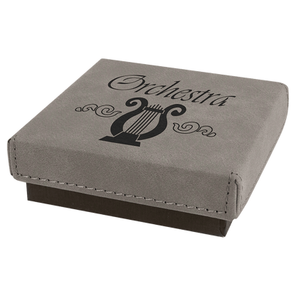 Gray Medal Box with Leatherette Lid