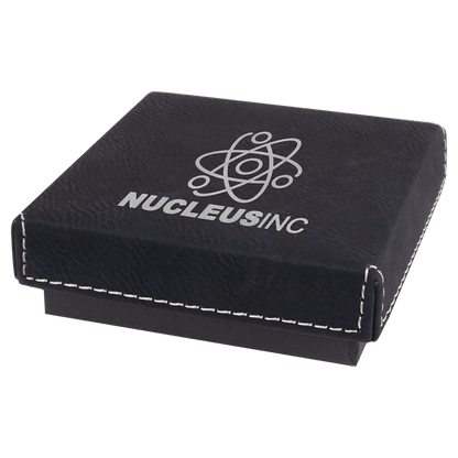 Black/Silver Medal Box with Leatherette Lid