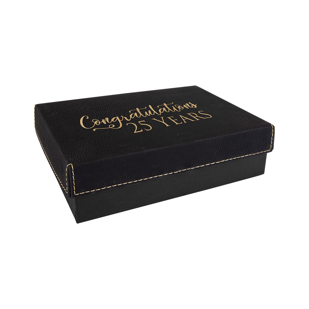 Black/Gold Gift Box with Leatherette Lid