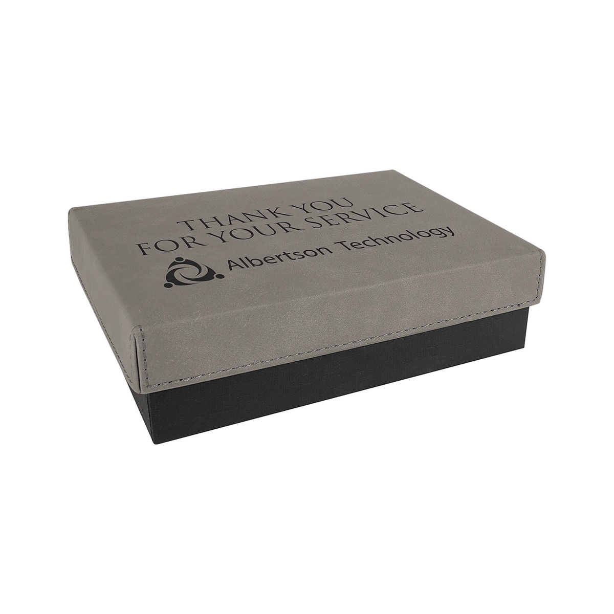Gray Gift Box with Leatherette Lid