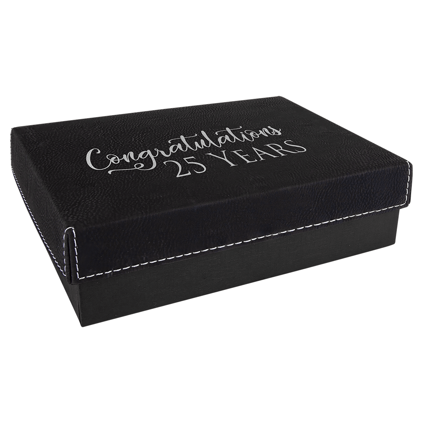 Black/Silver Gift Box with Leatherette Lid