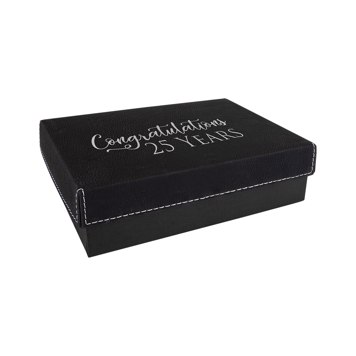 Black/Silver Gift Box with Leatherette Lid