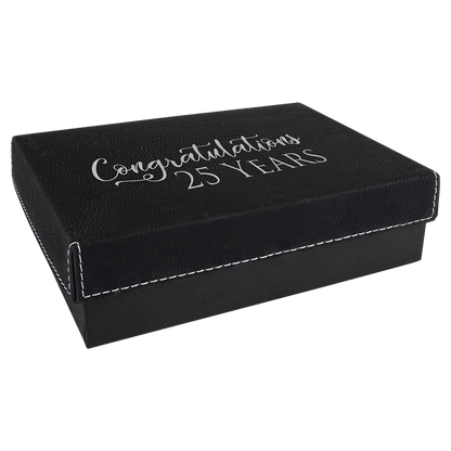 Black/Silver Gift Box with Leatherette Lid