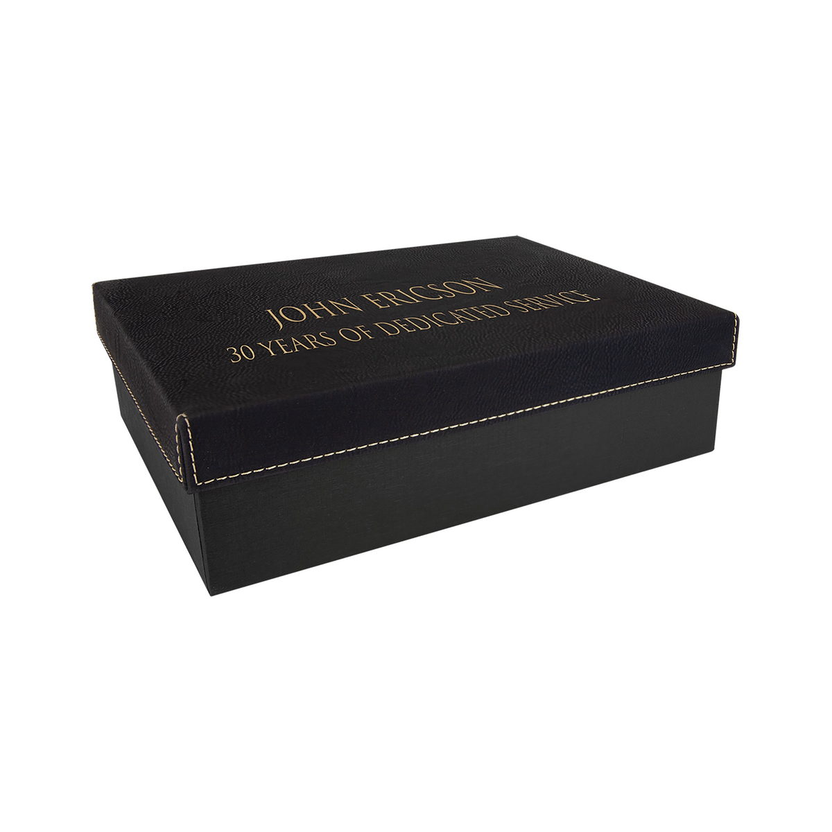 Black/Gold Gift Box with Leatherette Lid