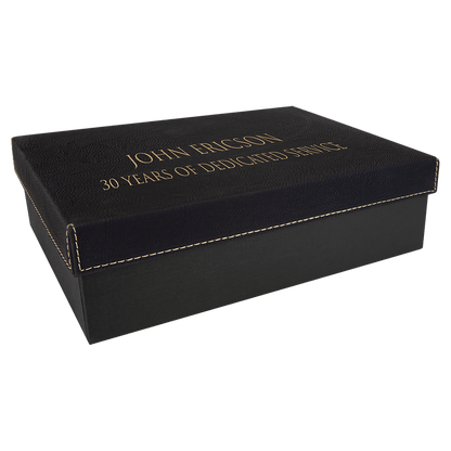 Black/Gold Gift Box with Leatherette Lid