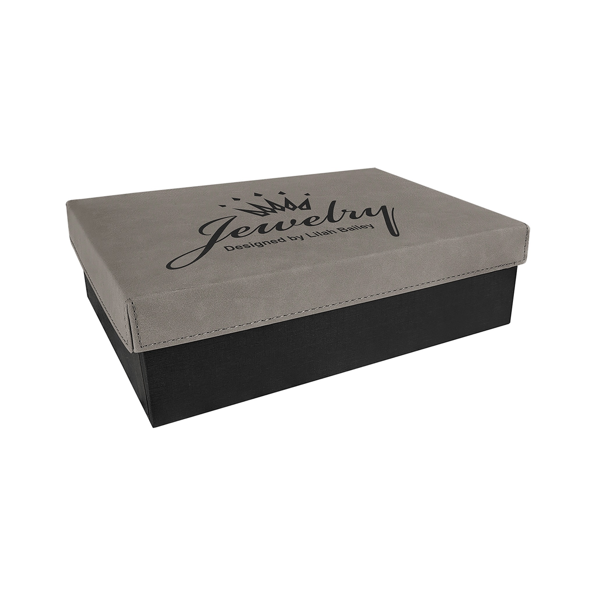Gray Gift Box with Leatherette Lid