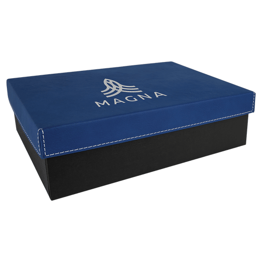 Blue/Silver Gift Box with Leatherette Lid