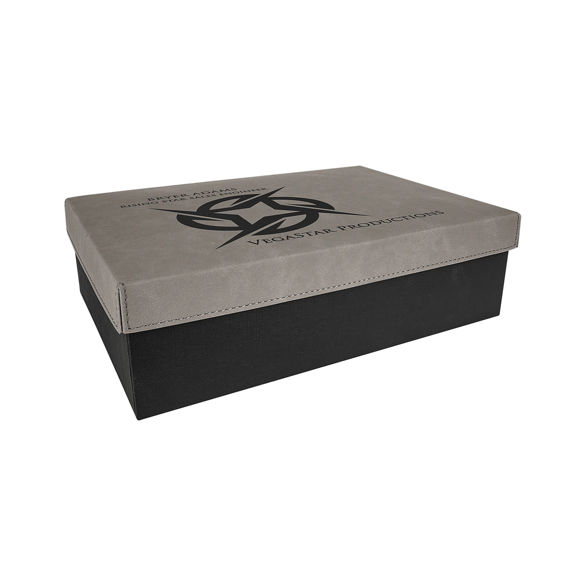 Gray Gift Box with Leatherette Lid