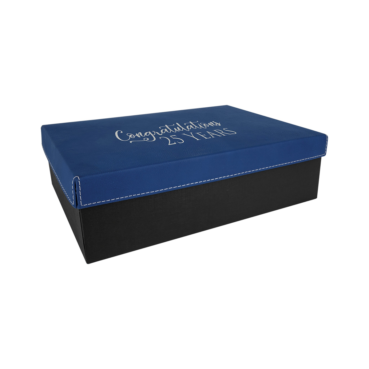Blue/Silver Gift Box with Leatherette Lid