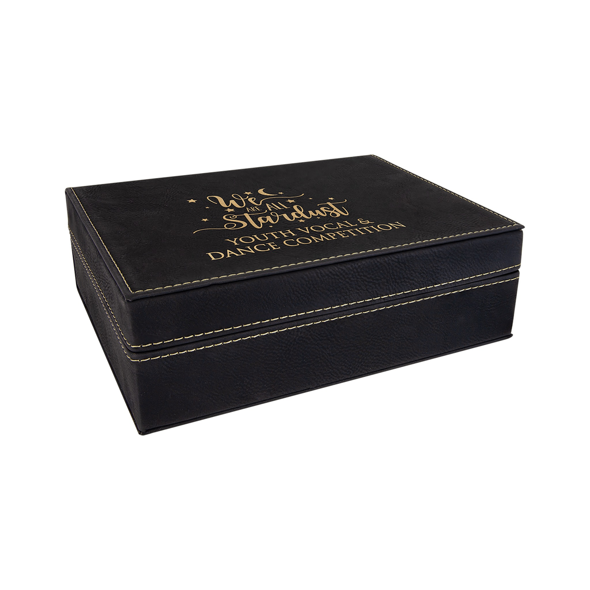 Leatherette Premium Gift Box, Black/Gold