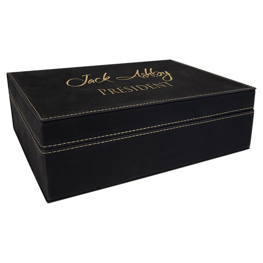 Black/Gold Leatherette Premium Gift Box