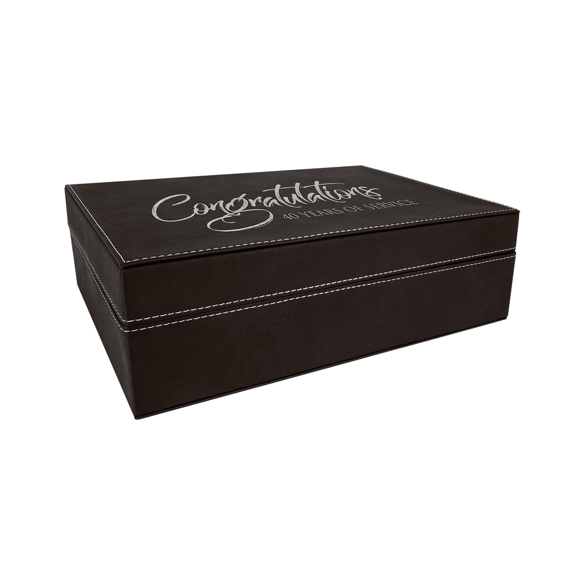 Leatherette Premium Gift Box, Black/Silver