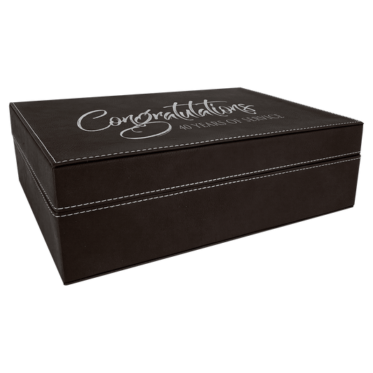 Black/Silver Leatherette Premium Gift Box