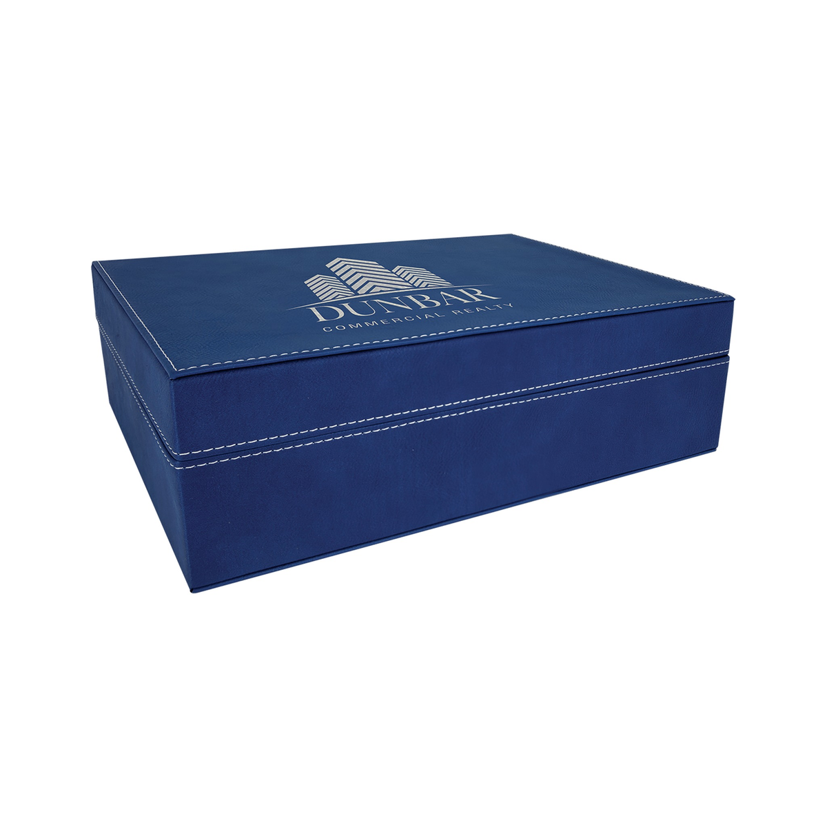Leatherette Premium Gift Box, Blue/Silver