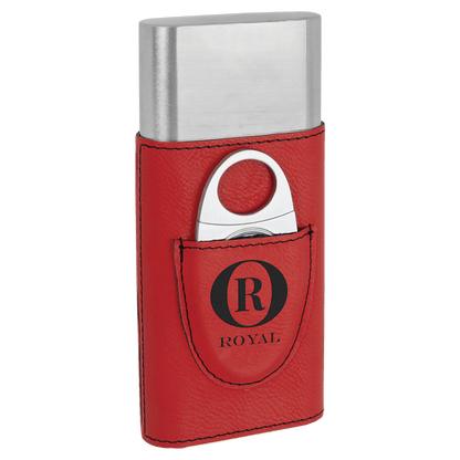 Leatherette Cigar Case with Cutter