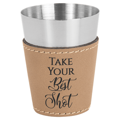 Shot Glass 2 oz. Leatherette & Stainless Steel