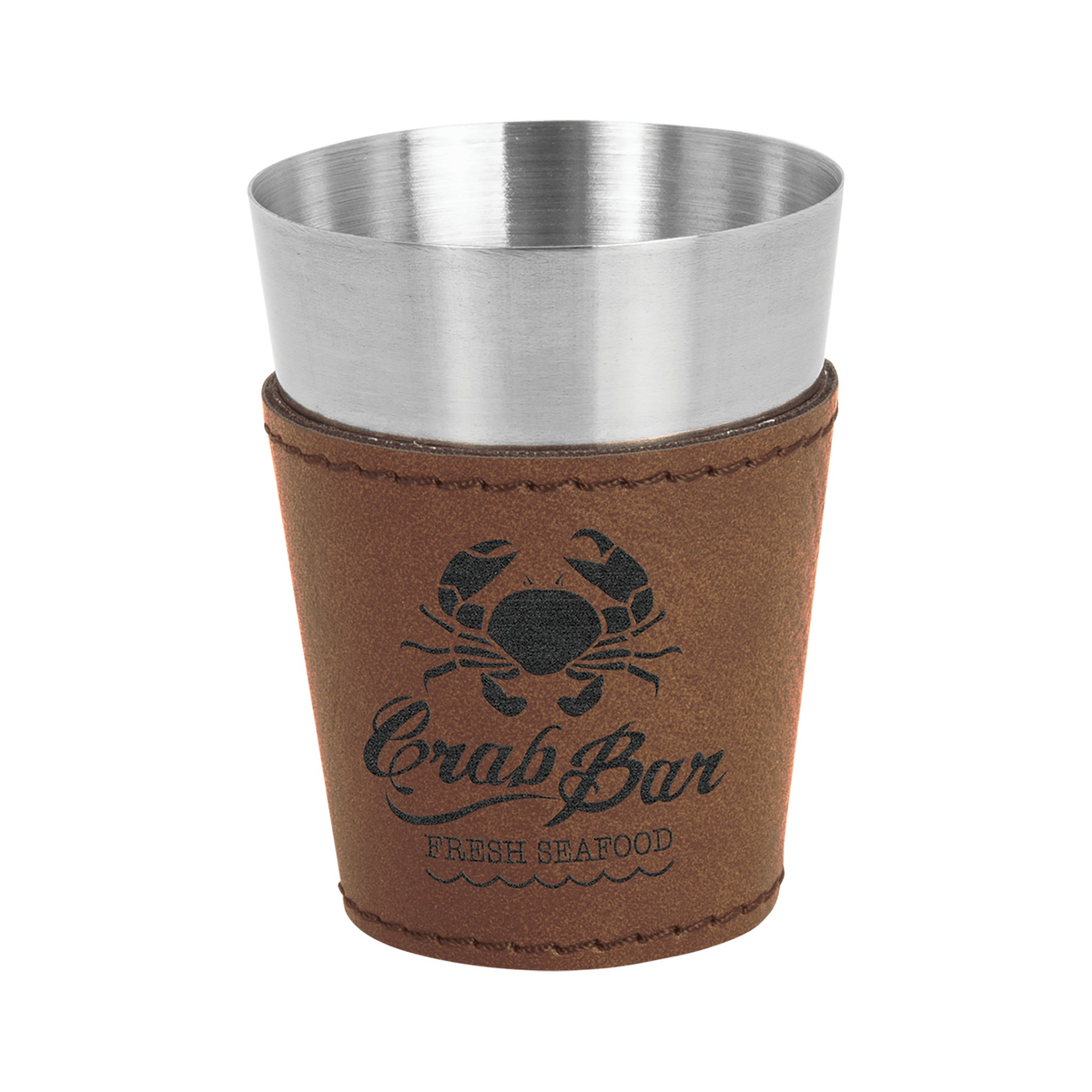 Shot Glass 2 oz Leatherette and Stainless Steel
