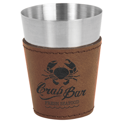Shot Glass 2 oz. Leatherette & Stainless Steel