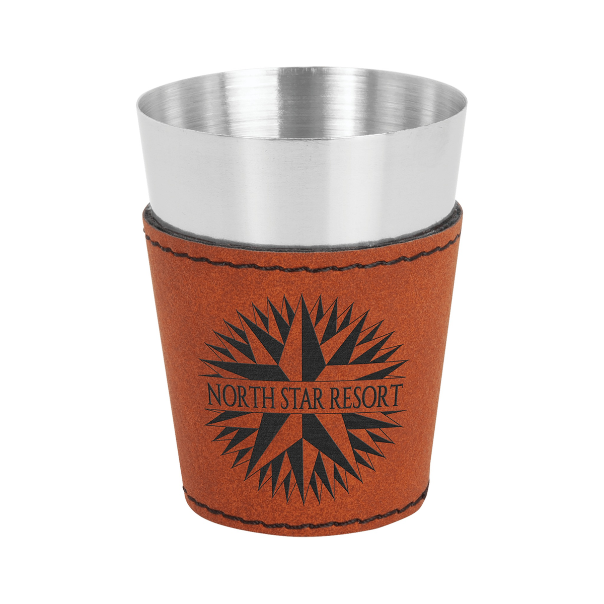 Shot Glass 2 oz Leatherette and Stainless Steel
