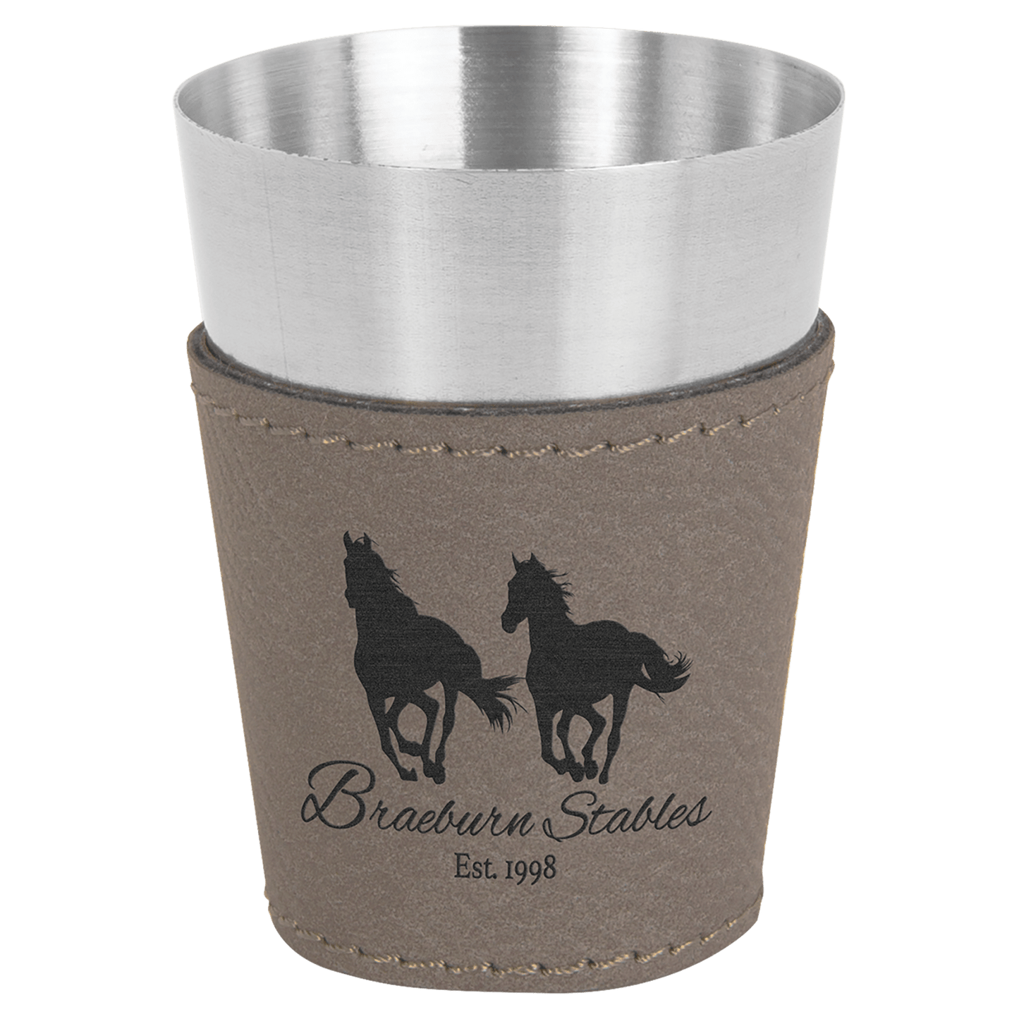 Shot Glass 2 oz. Leatherette & Stainless Steel