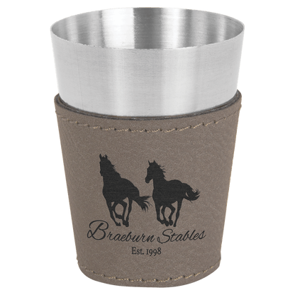 Shot Glass 2 oz. Leatherette & Stainless Steel