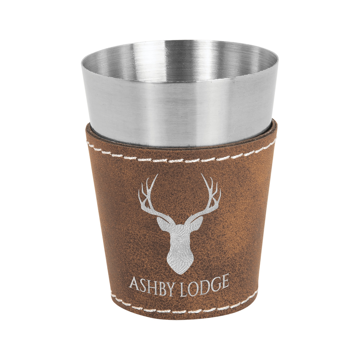 Shot Glass 2 oz Leatherette and Stainless Steel