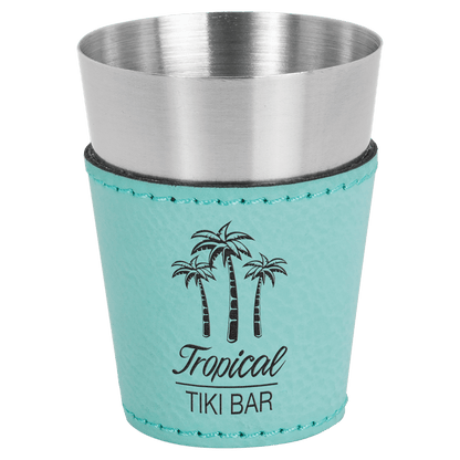 Shot Glass 2 oz. Leatherette & Stainless Steel