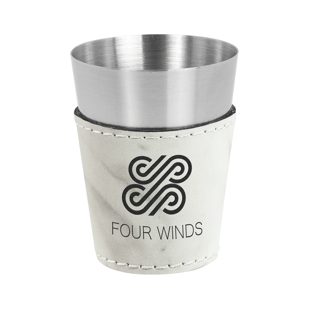 Shot Glass 2 oz Leatherette and Stainless Steel