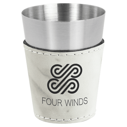 Shot Glass 2 oz. Leatherette & Stainless Steel