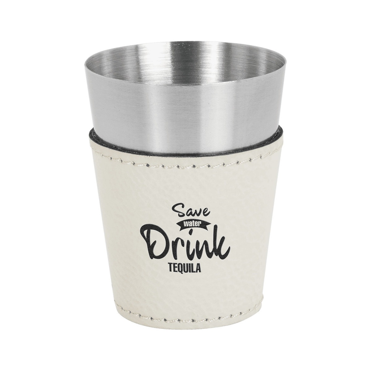 Shot Glass 2 oz Leatherette and Stainless Steel