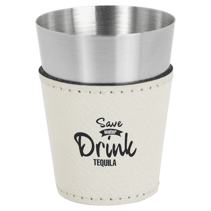 Shot Glass 2 oz. Leatherette & Stainless Steel