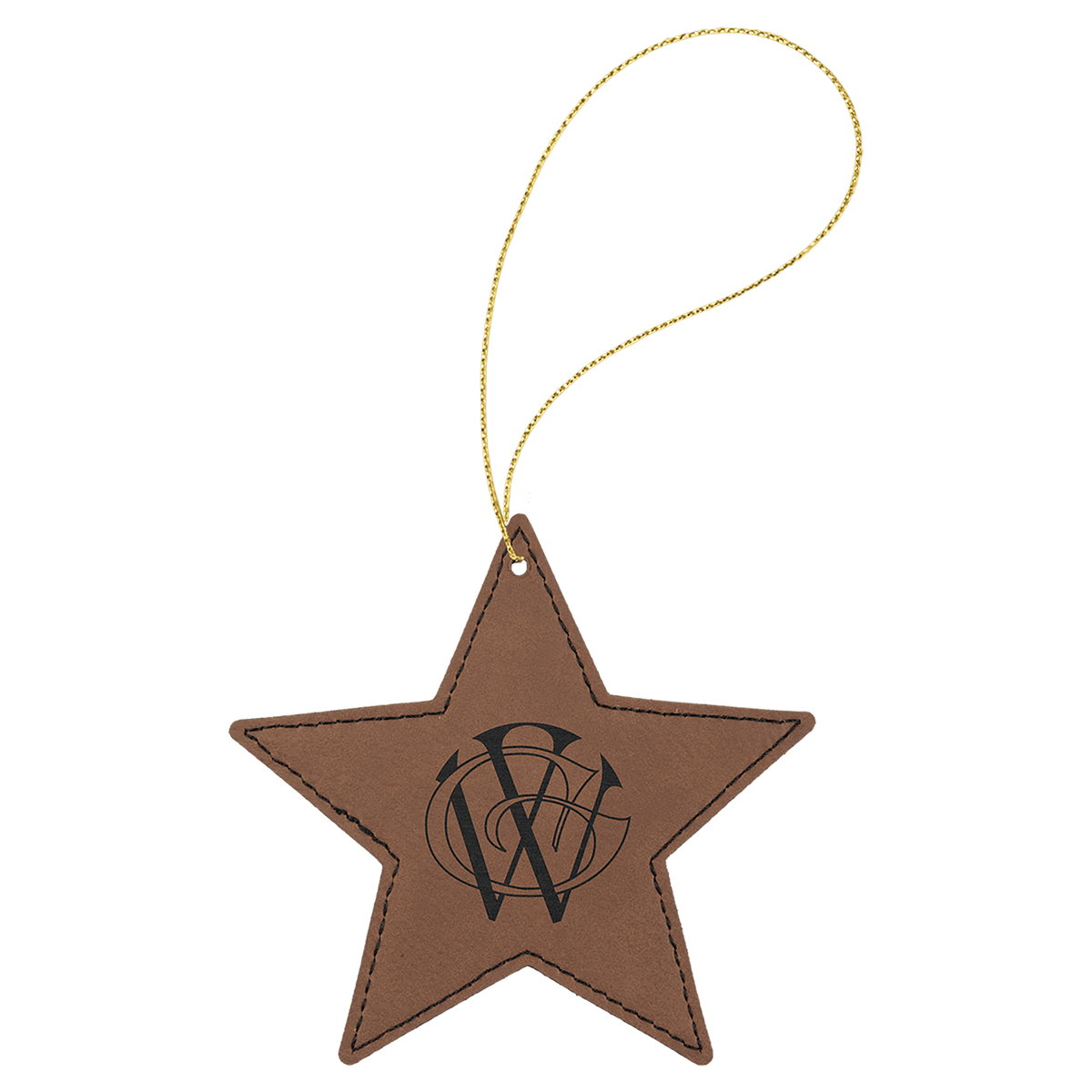Leatherette Star Ornament with String 4"