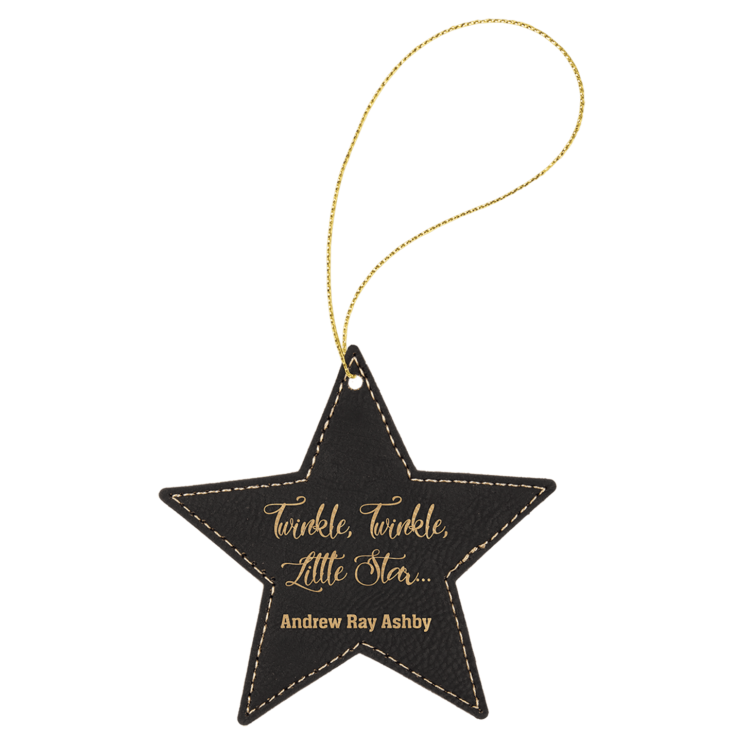 Leatherette Star Ornament with String 4"