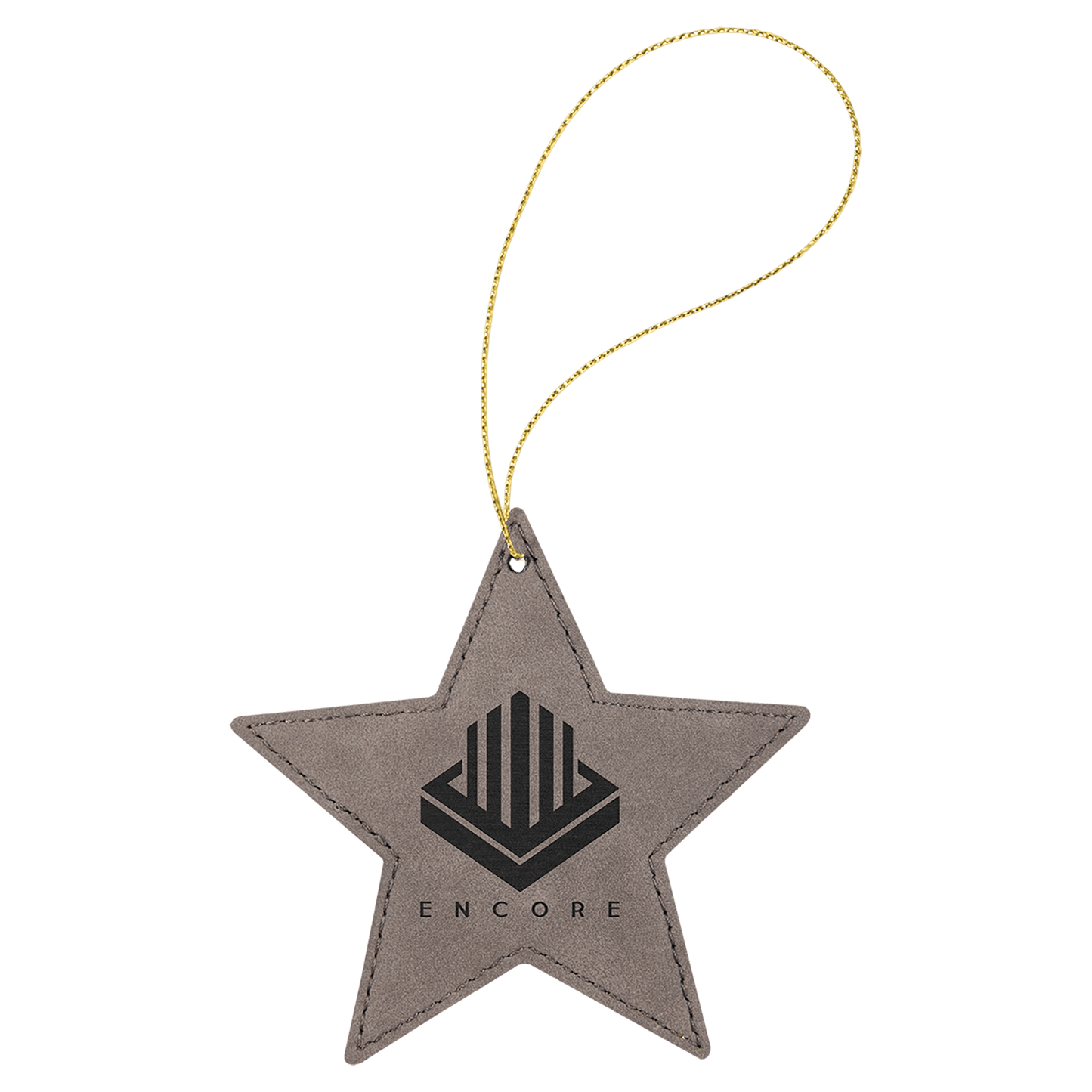 Leatherette Star Ornament with String 4"