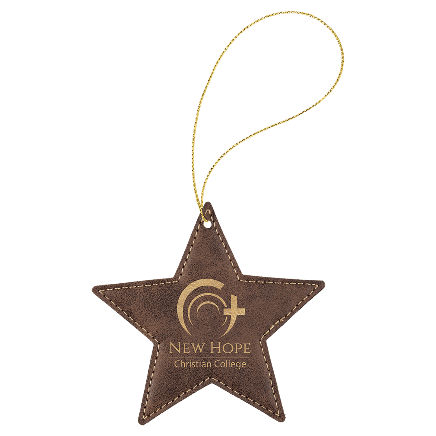 Leatherette Star Ornament with String 4"