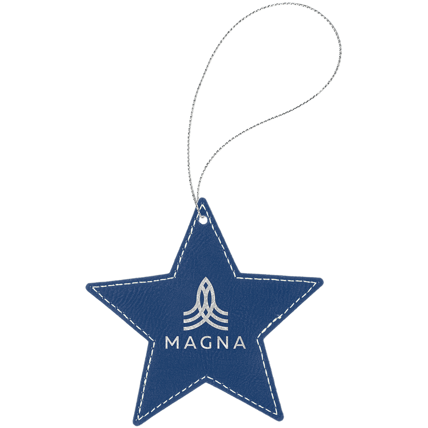 Leatherette Star Ornament with String 4"