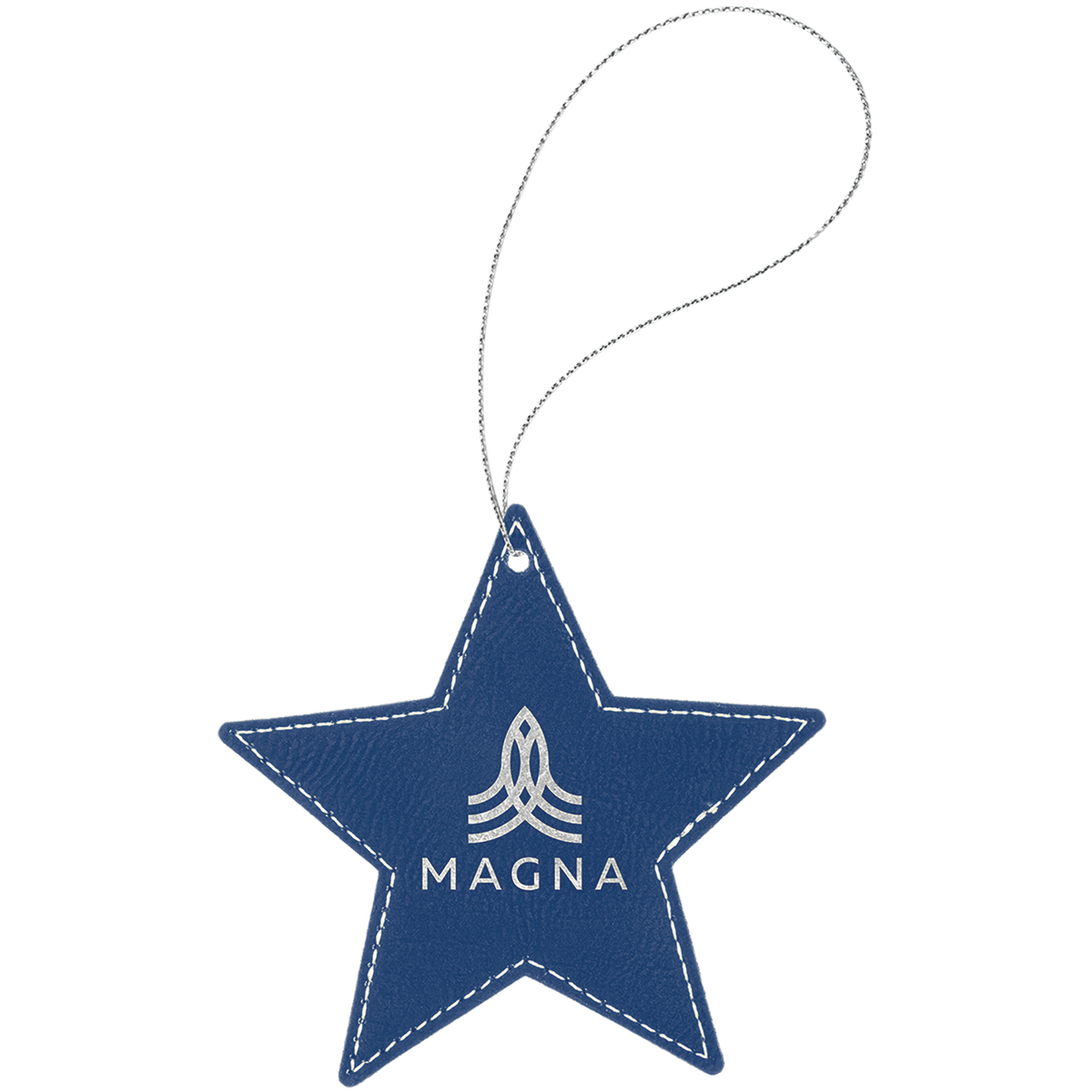Leatherette Star Ornament with String 4"