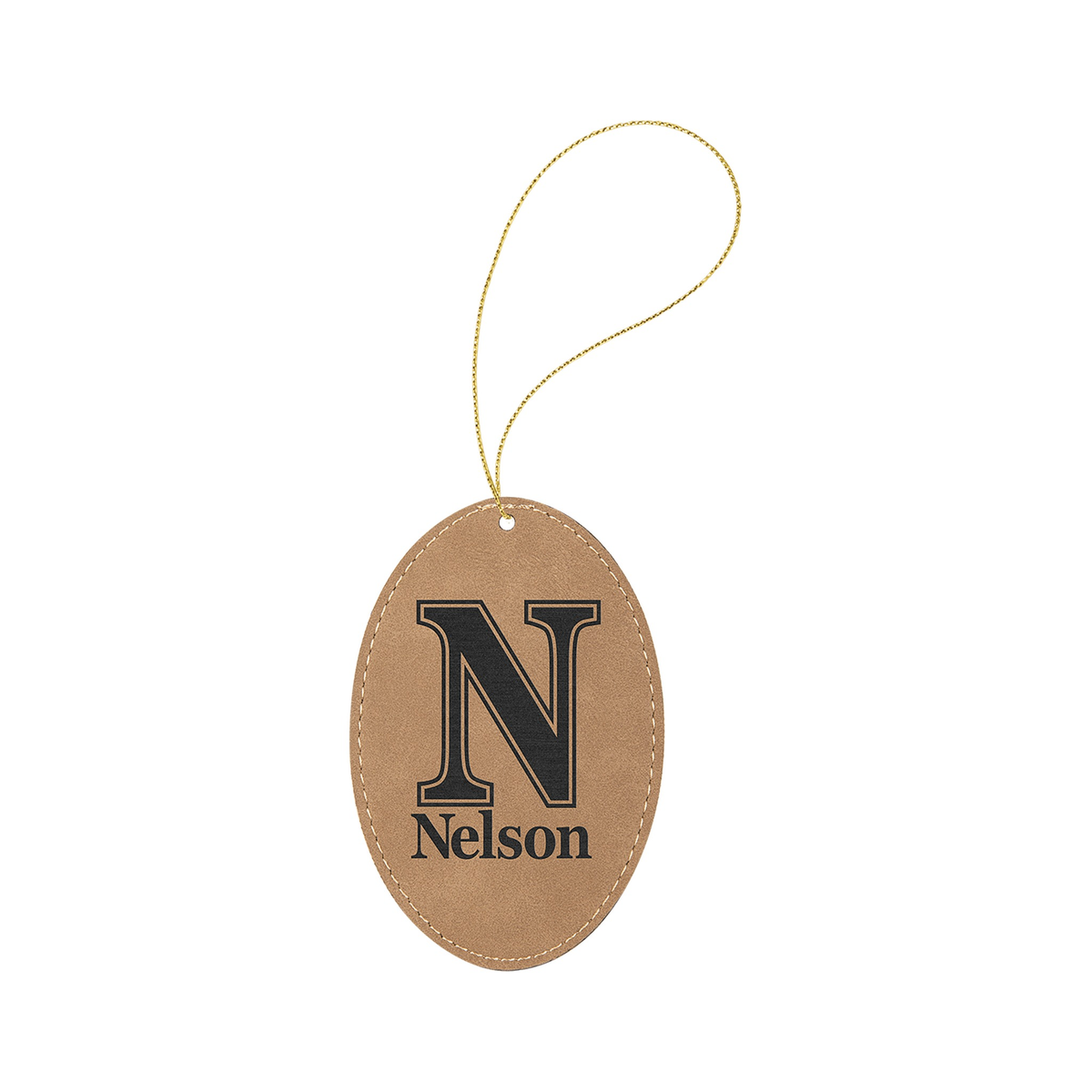 Leatherette Oval Ornament with String 3" x 4.5"