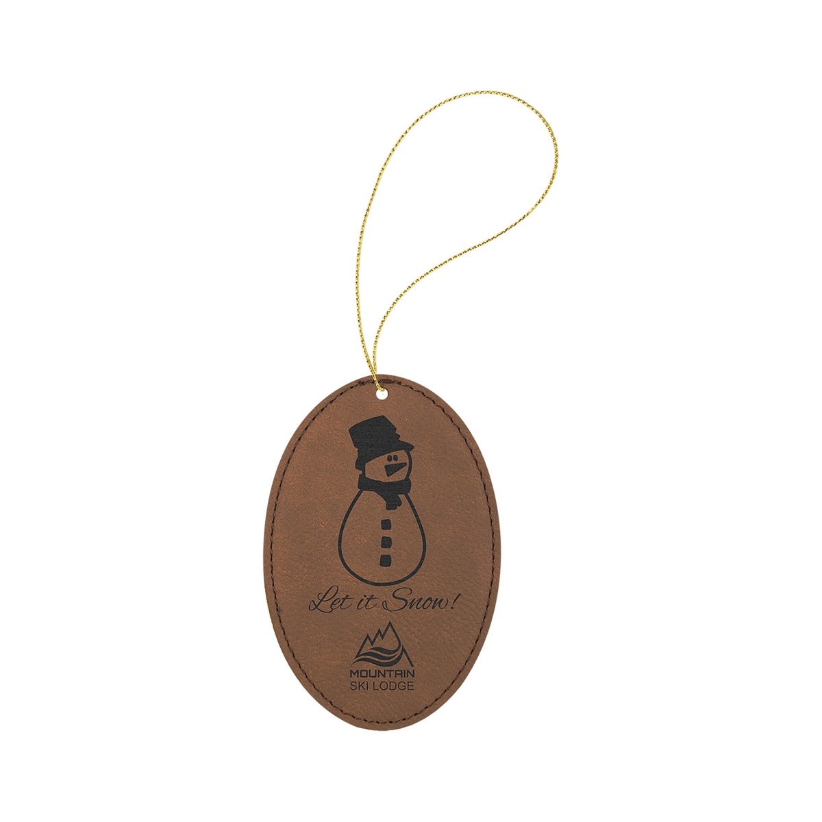 Leatherette Oval Ornament with String 3" x 4.5"