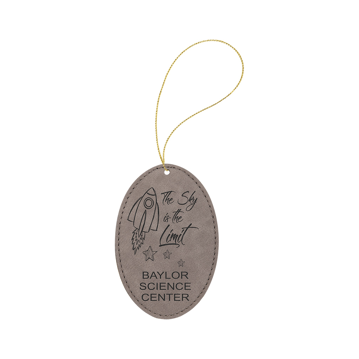 Leatherette Oval Ornament with String 3" x 4.5"
