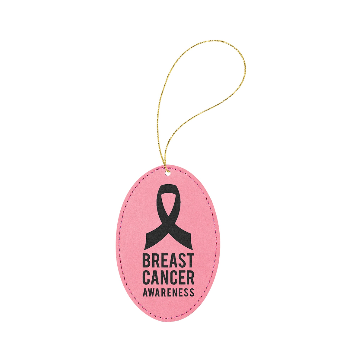 Leatherette Oval Ornament with String 3" x 4.5"