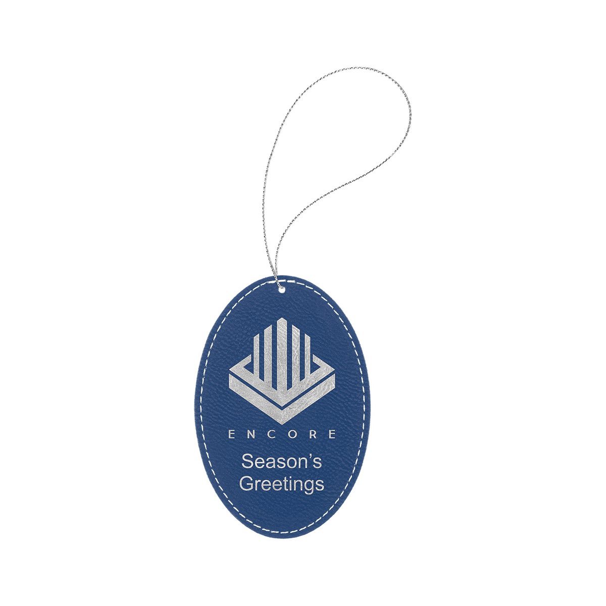 Leatherette Oval Ornament with String 3" x 4.5"