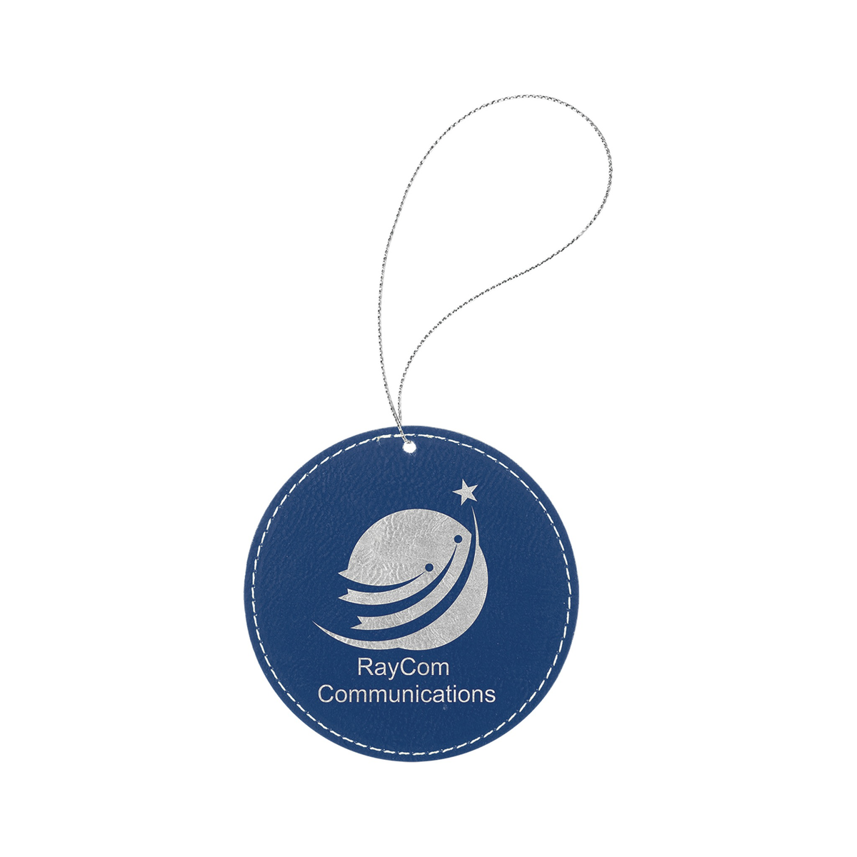 Leatherette Round Ornament with String 3.75"