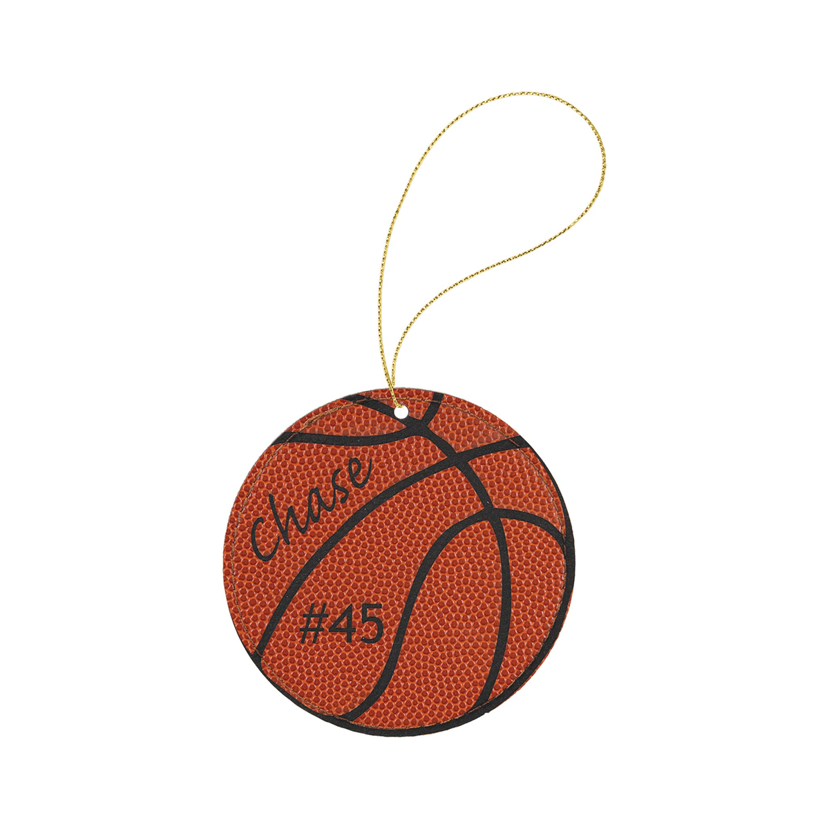 Leatherette Round Ornament with String 3.75"