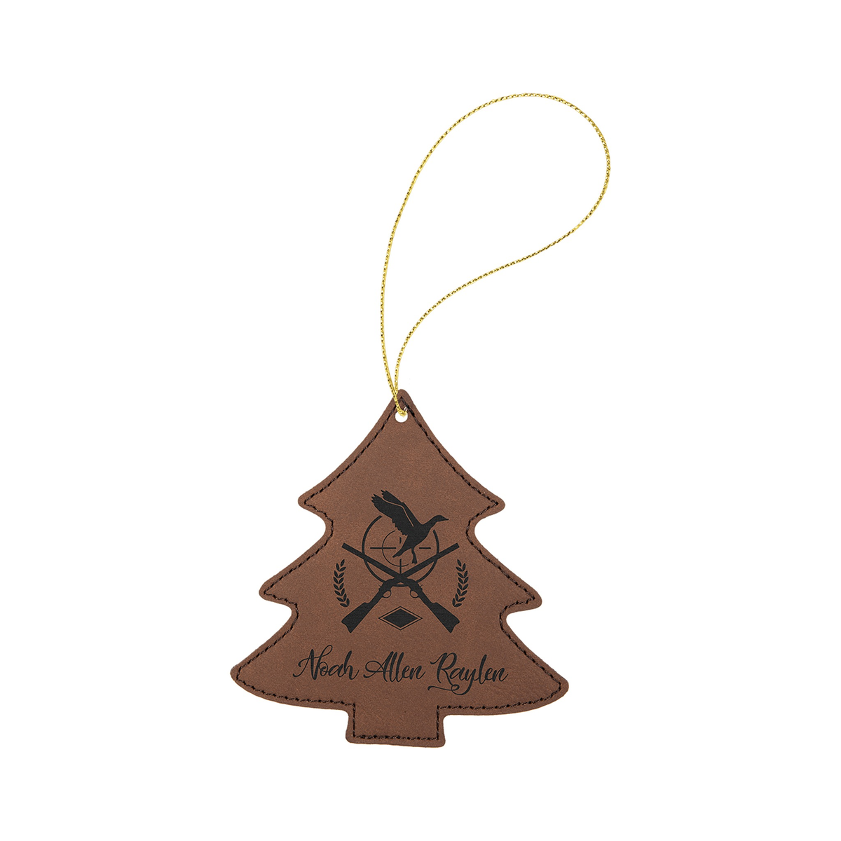 Leatherette Tree Ornament with String 4" x 4.5"