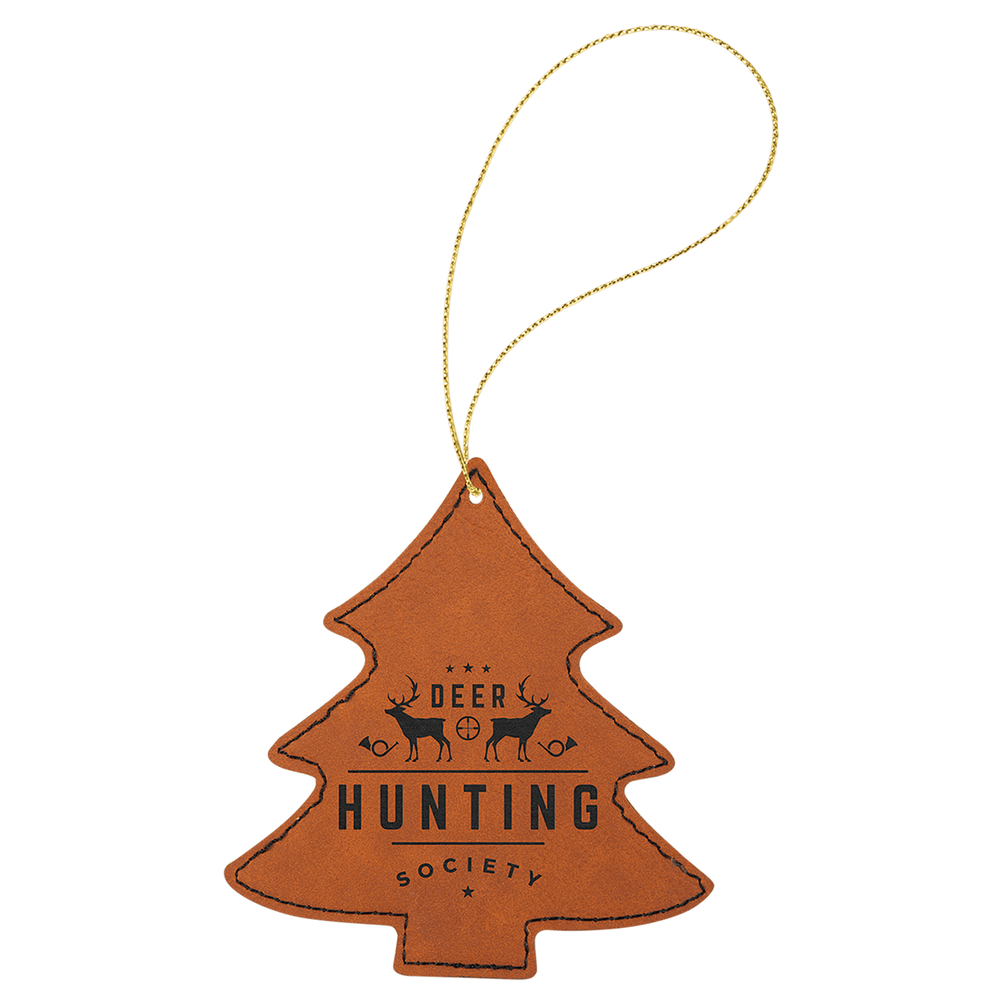 Leatherette Tree Ornament with String 4" x 4.5"