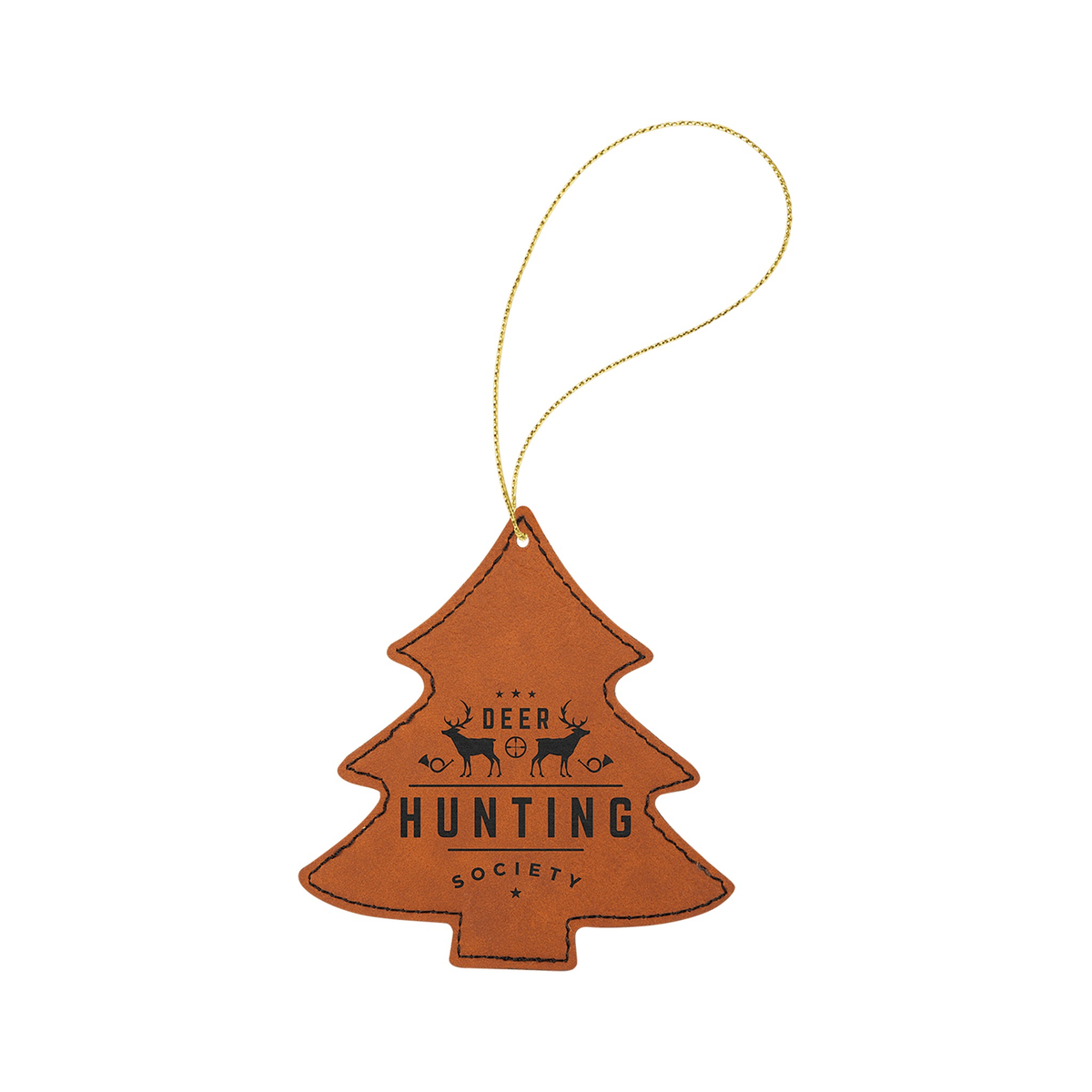 Leatherette Tree Ornament with String 4" x 4.5"