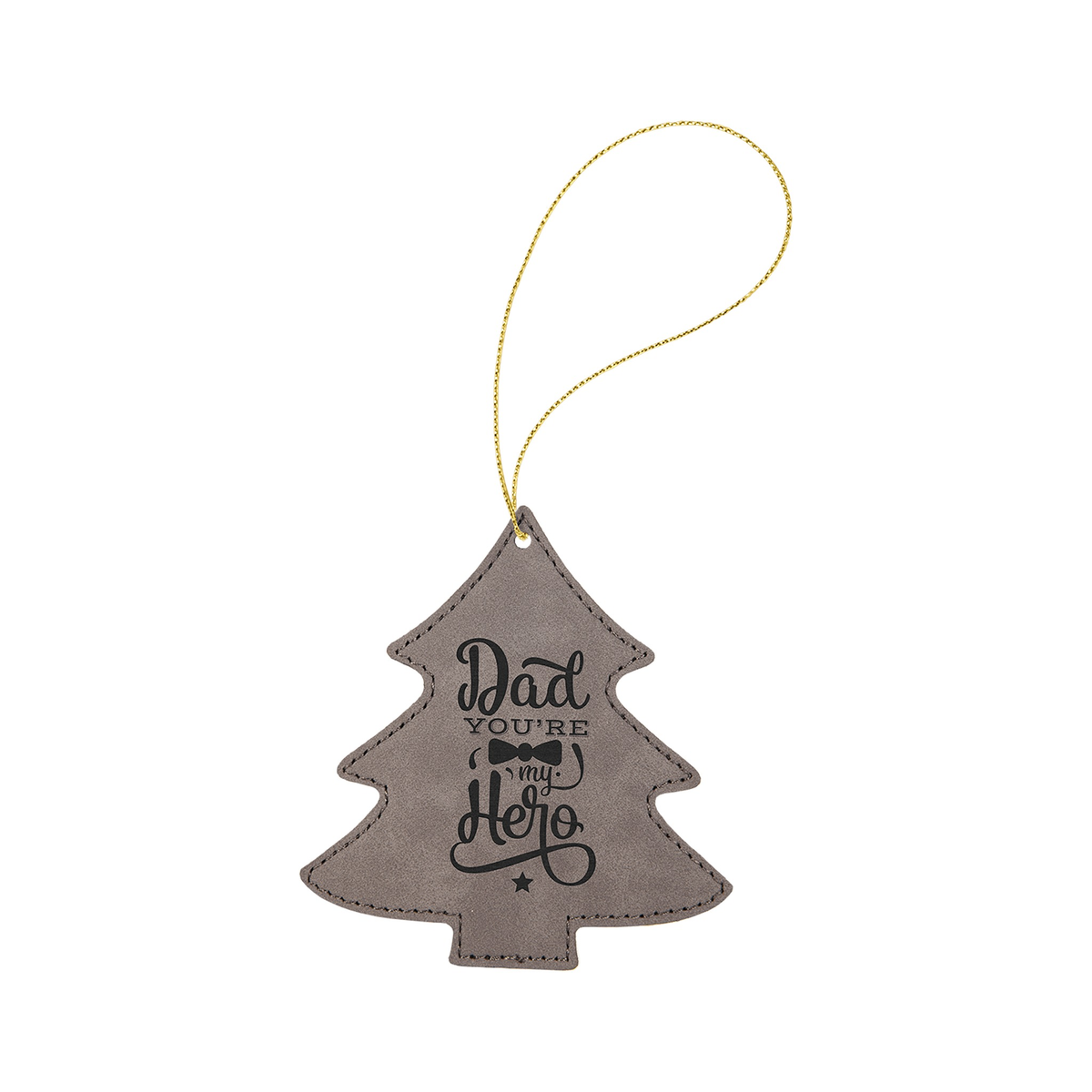 Leatherette Tree Ornament with String 4" x 4.5"