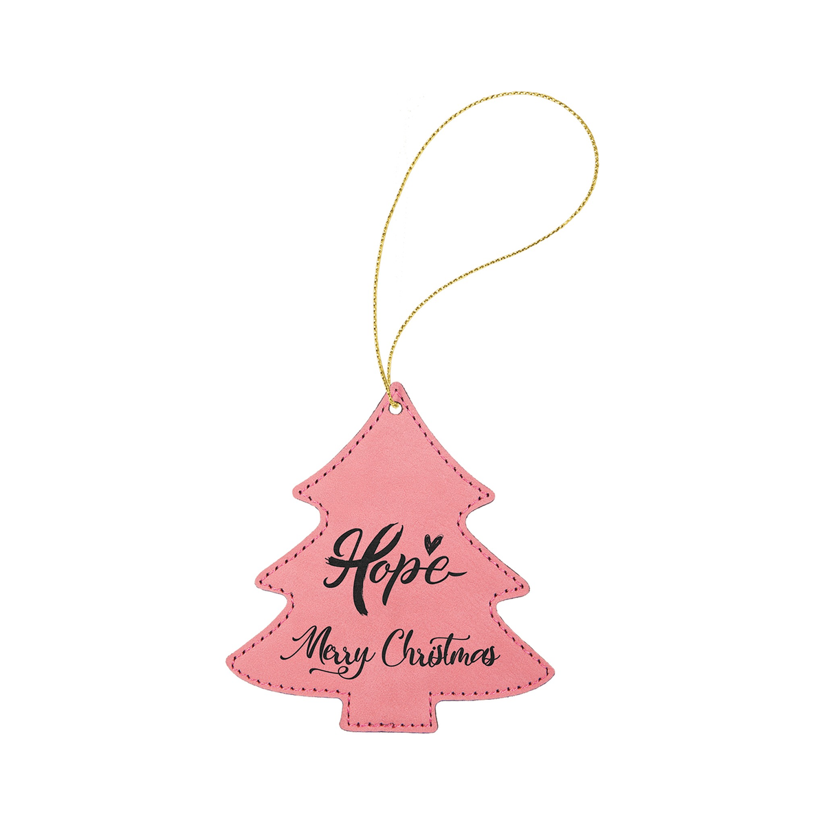 Leatherette Tree Ornament with String 4" x 4.5"